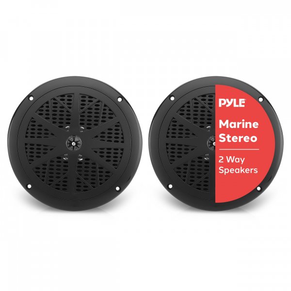 Pyle PLMR61B 6.5" 120 Watt Dual Cone Black Marine Speaker pair