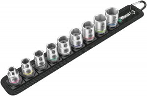 Wera 05003973001 Metric Socket Set on Storage Belt  3/8" Drive (9 Piece Set)