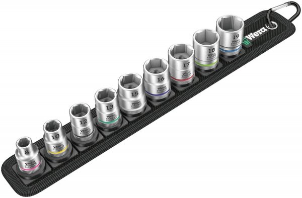 Wera 05003973001 Metric Socket Set on Storage Belt  3/8" Drive (9 Piece Set)