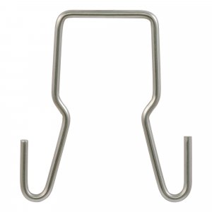 CURT 45807 Trailer Safety Chain Holder Bracket for 2-inch Shank, Clip-On Stainless Steel Hanger Hooks