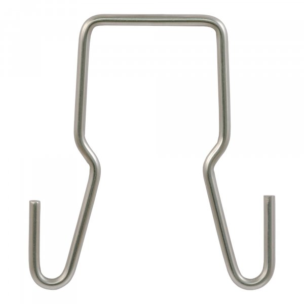 CURT 45807 Trailer Safety Chain Holder Bracket for 2-inch Shank, Clip-On Stainless Steel Hanger Hooks