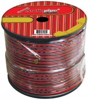 Audiopipe CABLE16BLACK Speaker Wire, 16 Gauge, 1000 Ft., Red/Black