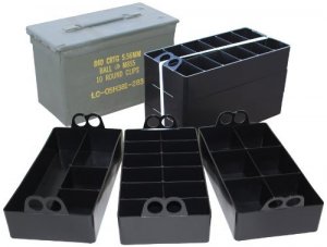 MTM ACO Ammo Can Organizer Insert - Sold as 3-Pack 22 compartments Black