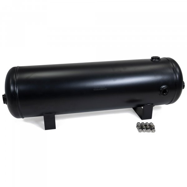 HornBlasters 5-Gallon (19 Liters) 7 Port Steel Air Tank - Powdercoated Black - Seven 1/2" Ports