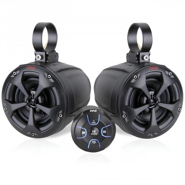 Pyle PLUTV46BTA 4" Off-Road/Marine Bluetooth Speakers w/Wireless Control Unit