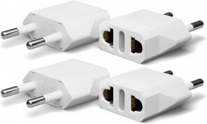 Unidapt European Travel Plug Adapter, US to Europe Type C, 4 Pack, White