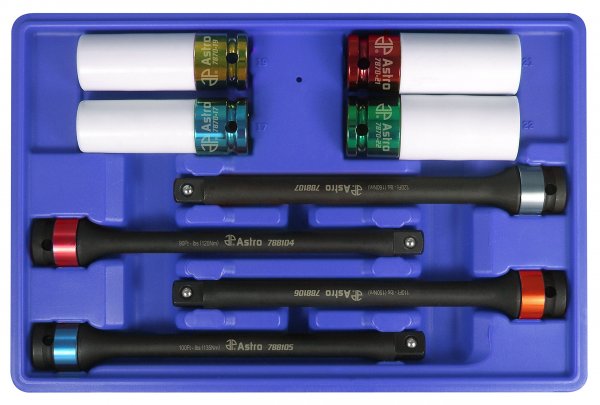 Astro 78818 8 Piece Torque Limiting Extension & Protective Impact Socket Combo