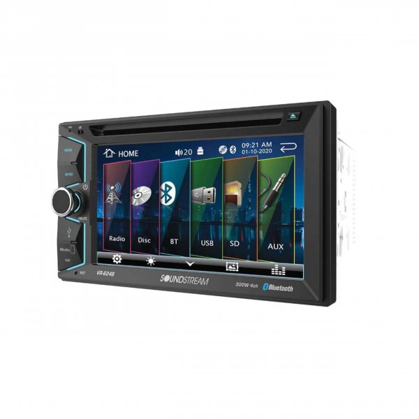 SoundStream VR624B 2-DIN AptiX Source Unit w/ Bluetooth & 6.2" LCD