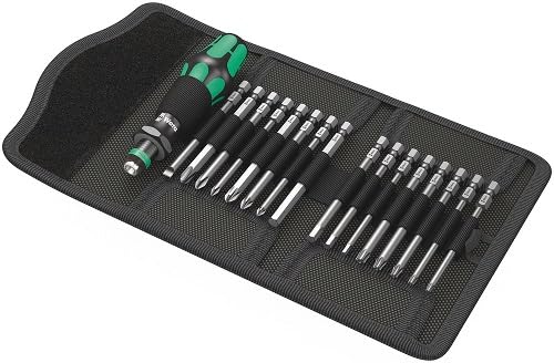 Wera 05059295001 KK 60 Kraftform Bitholding Screwdriver 3 1/2-Inch Bit Set 17 pc