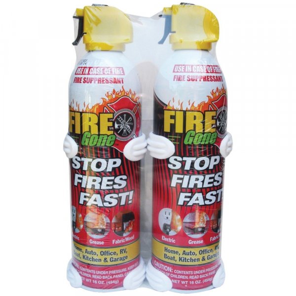 Fire Gone 2FG7209 Fire Suppressants with Bracket, 2 pk