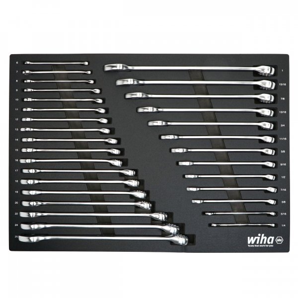 Wiha 30492 31-Piece Combination Wrench Set, SAE and Metric