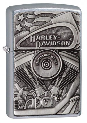 Zippo 29266 Harley-Davidson Street Chrome, Motor Flag
