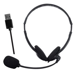 Maxell 199323 Stereo Headphones w/USB Connection and Boom Microphone