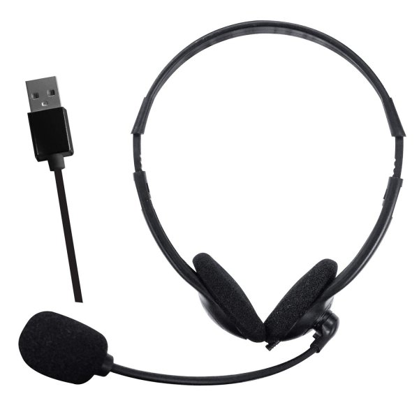 Maxell 199323 Stereo Headphones w/USB Connection and Boom Microphone