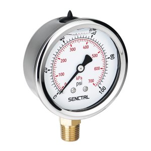 SENCTRL 100 Psi Lead-Free Glycerin Liquid Filled Low Water Pressure Gauge