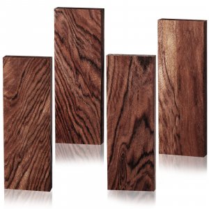 Riakrum 4 Pieces Ironwood Knife Handle Material Natural Wood Knife Handle Scales for DIY Crafts(5.12 x 1.77 x 0.51 Inch)