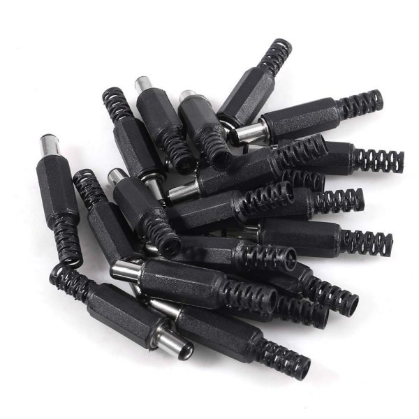 AiTrip 20pcs 5.5mm x 2.1mm DIY Male DC Power Plug Jack Solder Connector Adapter