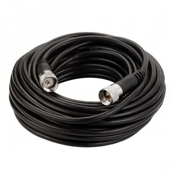 RFAdapter RG8x Coaxial Cable, CB Coax Cable, 50ft UHF PL259 Male to Male Low Loss CB Antenna Cables, 50 Ohm for HAM Radio, Antenna Analyzer