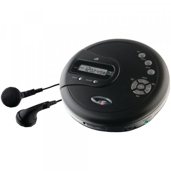 GPX Portable CD Player AntiSkip Protection FM Radio Stereo Earbuds Black