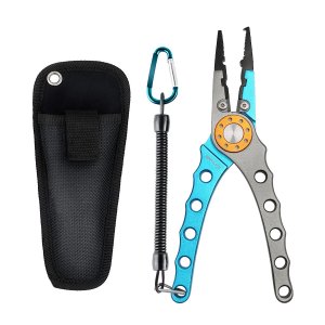 SANLIKE Aluminum Fishing Pliers Hook Remover Tungsten Carbide Braid Cutters
