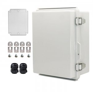 YETLEBOX Outdoor Waterproof Electrical Box Junction Box Weatherproof IP67 ABS Plastic Enclosure Switch Router Project Box Electronics DIY Enclosure With Mounting Plate Wall Bracket Grey 8.6"x6.6"x4.3"