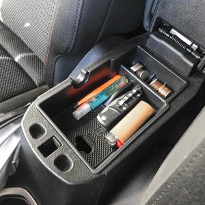 EDBETOS Center Console Organizer Tray Compatible with Jeep Renegade Accessories 2015-2019 2020 2021 2022 2023 Armrest Glove Box Secondary Storage (Black Trim)