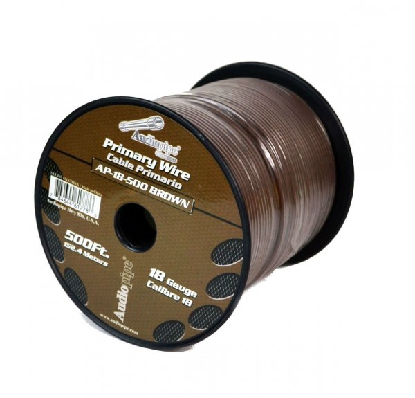 Audiopipe AP18500BROWN 18 Gauge 500Ft Primary Wire Brown