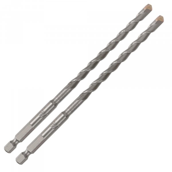 Narwhal 1/4 Inch Masonry Drill Bits (2 Pack - 6" Length Industrial Grade) Carbide Tipped Easily Cuts Through Concrete, Cement, Block, Stone, & More!