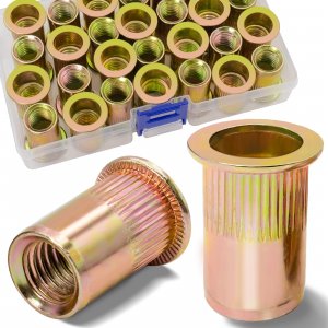 Vifmy 1/2-13 Rivet Nuts,19Pcs Zinc Plated Threaded Rivnuts Inserts