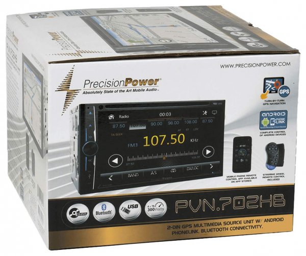 Precision Power PV702HB 7" Double DIN Fixed Face Touchscreen DVD Receiver