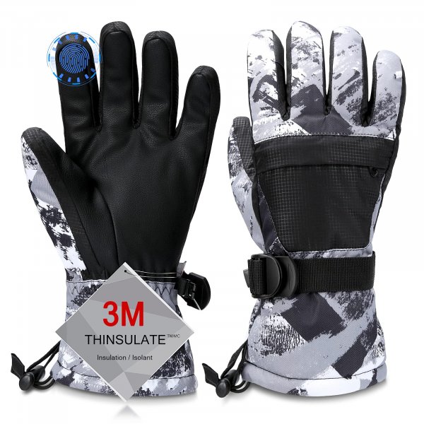 Odtmger Ski Gloves,Snow Gloves Waterproof Winter Warm Cold Weather Touchscreen Gloves for Parent& Child Kids Skiing,Snowboarding