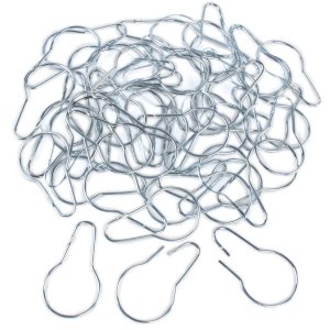 Super Z Outlet Silver Metal Shower Curtain Style Hanging Clip Chain Hooks Sorting & Organizing (50 Pieces)