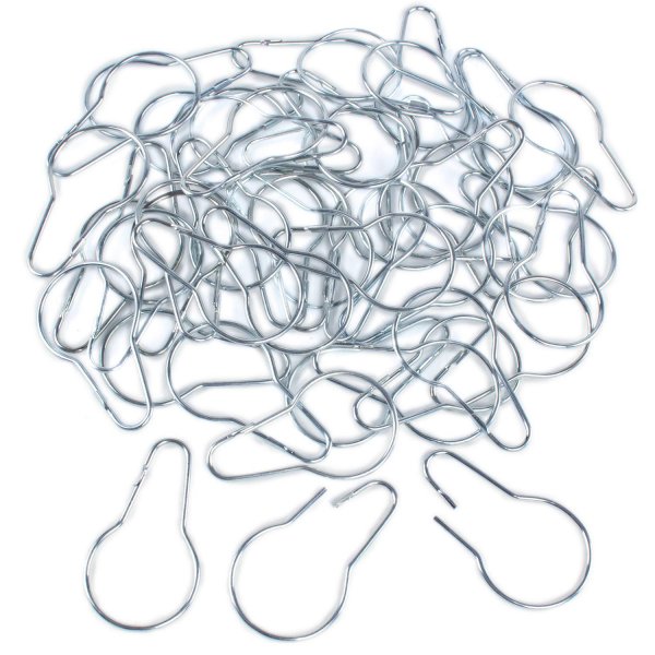 Super Z Outlet Silver Metal Shower Curtain Style Hanging Clip Chain Hooks Sorting & Organizing (50 Pieces)