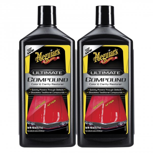 Meguiar's Ultimate Compound Car Scratch Remover, 2 Pack (2 x 15.2 oz = 30.4 oz Total) Clear Coat Safe Compound to Remove Scratches Swirls Oxidation and Water Spots and Restore Gloss