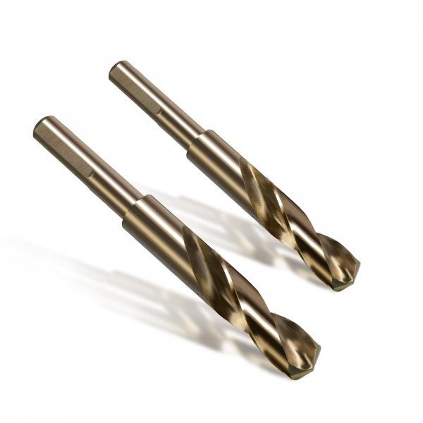 BECOLLO 3/4" Cobalt Drill Bit, 1/2" Reduced Shank with 3-Flats,Suitable for Drilling in Hard Metal, Stainless Steel, Cast Iron,2 Pieces