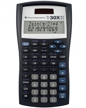 Texas Instruments TI-30XIIS Scientific Calculator, Black with Blue Accents (30XIIS/TBL/1L1/BK)