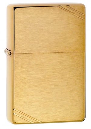 Zippo 240 Windproof Lighter Vintage Brushed Brass with Slashes