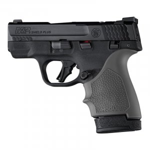 Hogue HandAll Beavertail Rubber Grip Sleeve for S&W M&P 9 Shield Plus, Slate Grey - 18412