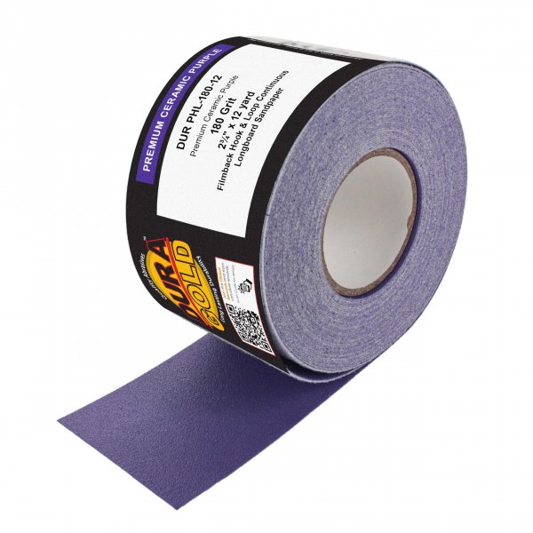 Dura-Gold Premium 180 Grit Purple Film Ceramic Longboard Sandpaper, 2-3/4"