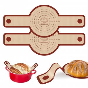 Silicone Bread Sling for Dutch Oven, 2-Pack Non-Stick Reusable Baking Mat with Heat-Resistant Handles, Easy Sourdough Transfer, Ideal for Home Baking, Oven Use, Kitchen Beginners