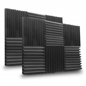 Pyle PSI1612 12" x 12" Studio Soundproofing Recording-Foam Wall Tiles, 12-ct