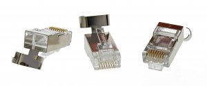 Ideal 85-369 Shielded Feed-Thru CAT-6A/6/5-E Modular Plugs, 50-Count