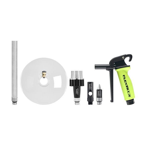 Flexzilla AG1200FZKIT Ergonomic 6 Piece Green X3 Blow Gun Kit | Regulates Air Volume | Ergonomically Superior Gun Body | Easy Storage
