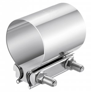 EVIL ENERGY 2.5 Inch Exhaust Clamp, Butt Joint Band Clamp Sleeve Coupler Stainless Steel for 2 1/2" OD Pipes, Mufflers, Catalytic Converters 2PC