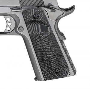 Cool Hand 1911 Full Size G10 Grips, Screws Included, Big Scoop, Ambi Safety Cut, Sunburst Texture (Gun Metal)