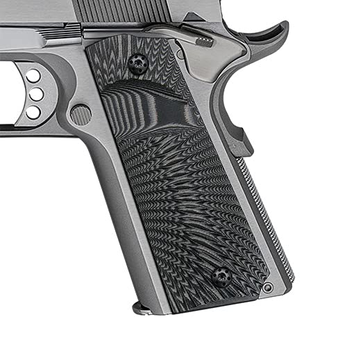 Cool Hand 1911 Full Size G10 Grips, Screws Included, Big Scoop, Ambi Safety Cut, Sunburst Texture (Gun Metal)