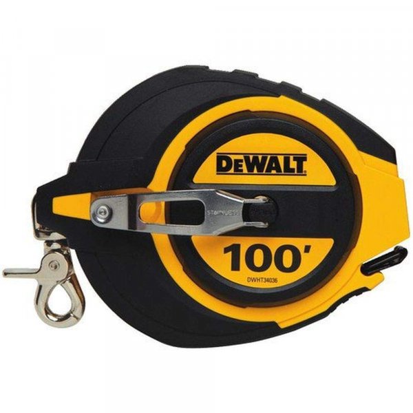 DEWALT DWHT34036L 100-Foot Closed Case Long TapeSE, Slide Lokck