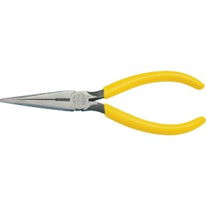 Klein Tools D203-7 Needle Nose Pliers, Long Nose Stripping Side Cutters, Induction Hardened and Heavier for Increased Cutting Power, 7-Inch