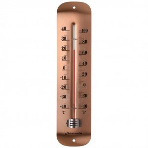 TERMOFLY 12 Inch Vintage Large Outdoor Thermometer - Antique Copper, Big Easy to Read Numbers, Premium Steel Waterproof Wall Thermometer for Garden Patio, Decorative & Accurate, No Battery Needed