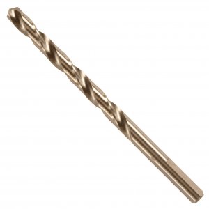 BOSCH CO2143B 1-Piece 1/4 in. x 4 in. Cobalt M42 Metal Drill Bit with Three-Flat Shank for Drilling Applications in Stainless Steel, Cast Iron, Titanium, Light-Gauge Metal, Aluminum